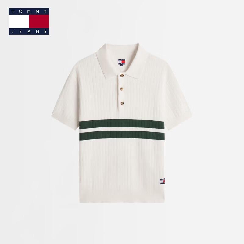 Унисекс рубашка-поло с коротким рукавом Tommy Jeans Color-Block, вязаная