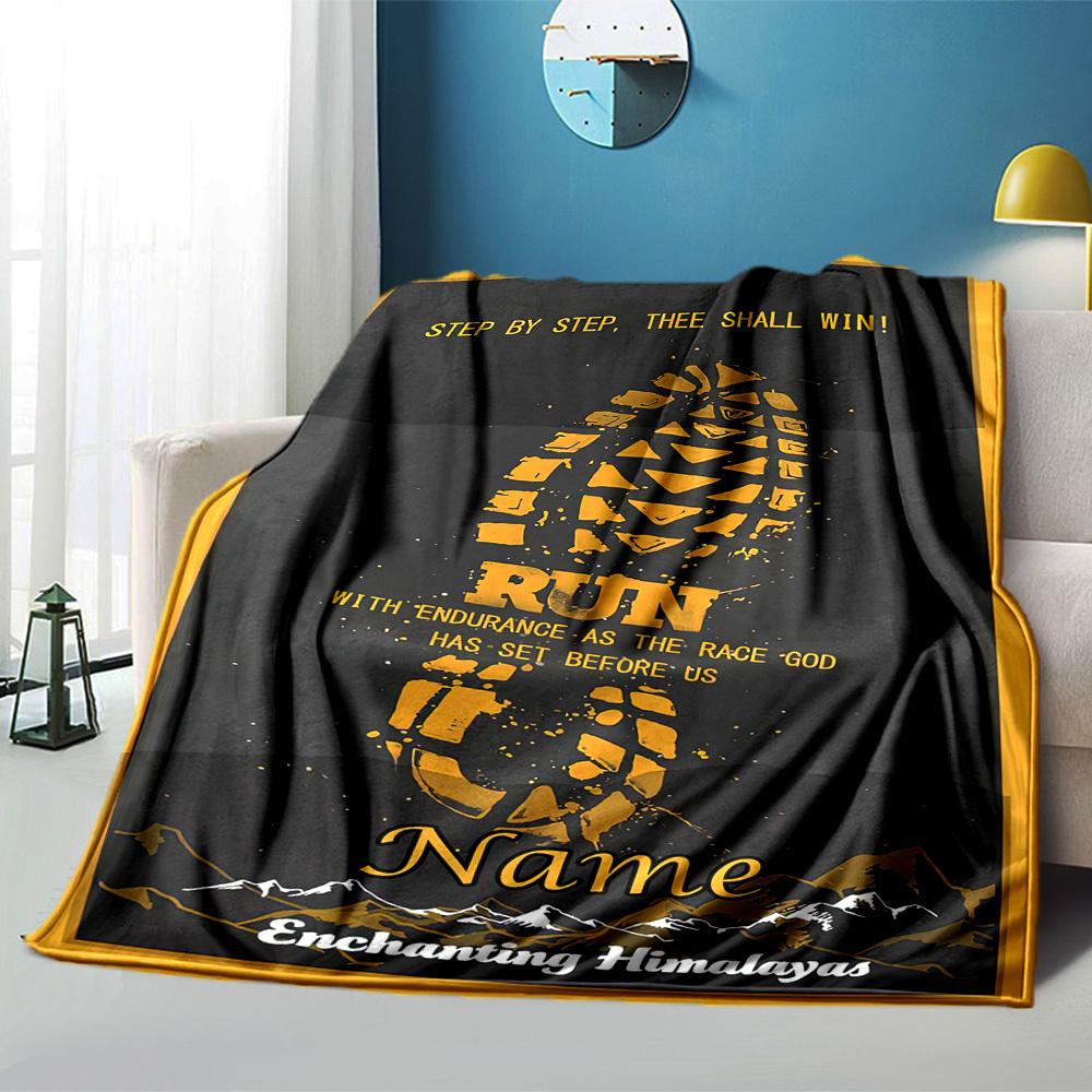Home Customize Your Name Blankets Run With Endurance As The Race God Has Set Before Us Enchanting Himalayas Comfortable Soft Lightweight Allseason