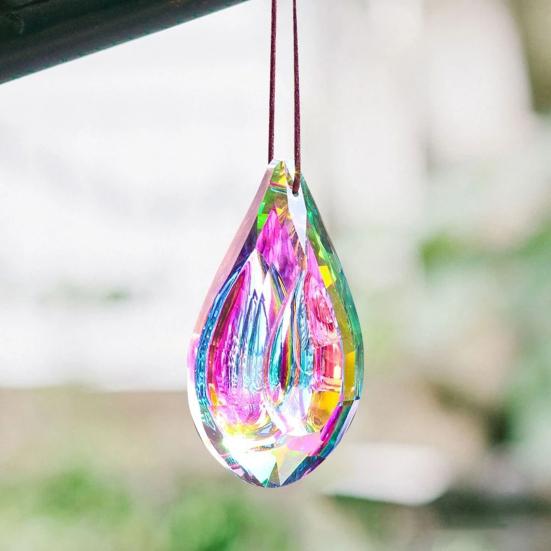 Faux Crystal Prism Sun Catcher Decoration Indoor Outdoor Garden Window Hanging Rainbow