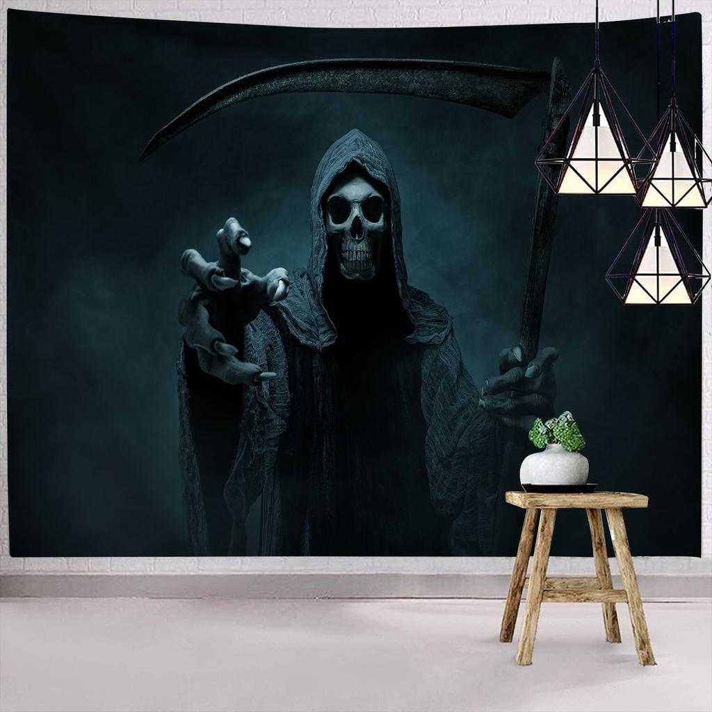 Темный гобелен ужасов Хэллоуина, на котором изображена ведьма, таинственная женщина, настенный декор, праздничный фон