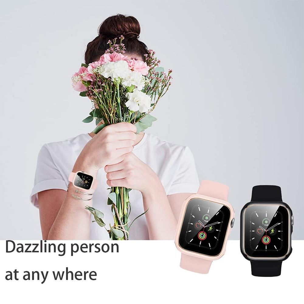Чехол для Apple Watch 45мм 41мм 44мм 40мм 42мм аксессуары Защитное стекло для экрана iWatch series 9 7 8 5 6 SE 3 4