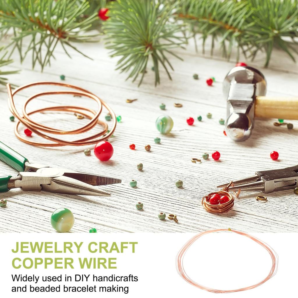PATIKIL Jewelry Making 99.9% Pure Copper Wire 28 Gauge (0.3 mm) Craft Wire 4.5