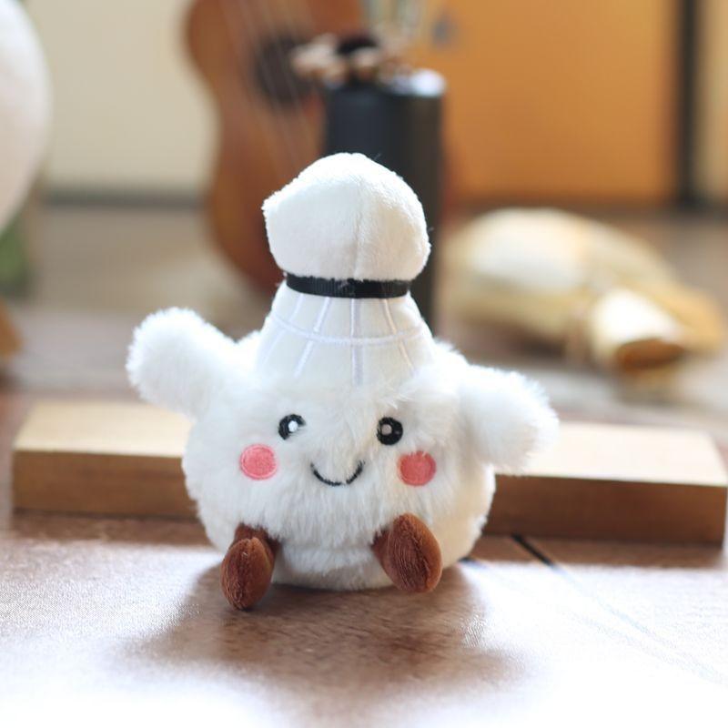 Stuffed Plush Badminton Keychain Backpack Pp Cotton Short Plush Gift For Teens