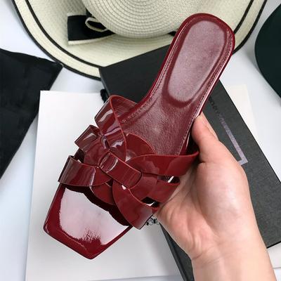 Модные европейские и американские женские шлепанцы из натуральной кожи на плоской подошве, женская обувь на плоском каблуке, шлепанцы, сандалии больших размеров