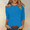 Women Cute Print Tees Blouses Casual Plus Size Basic Tops Pullover For  3/4 Sleeve Shirts