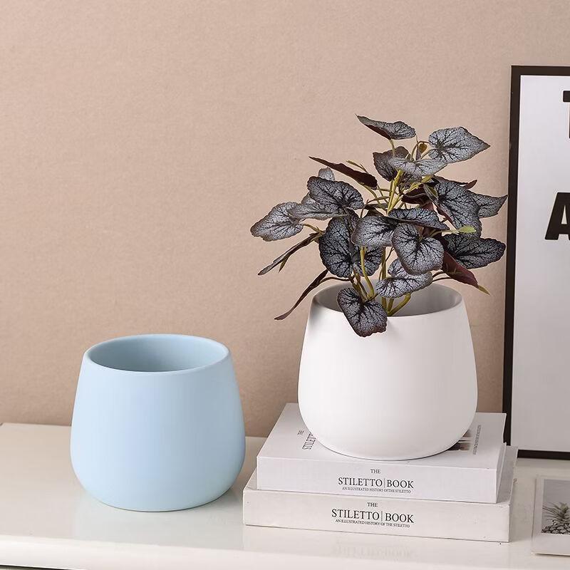 HC Modern Ceramic Flower Pot with Tray