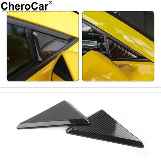 Exterior Triangle Cover Front Window Trim For Chevrolet Camaro 17+ Carbon Fiber
