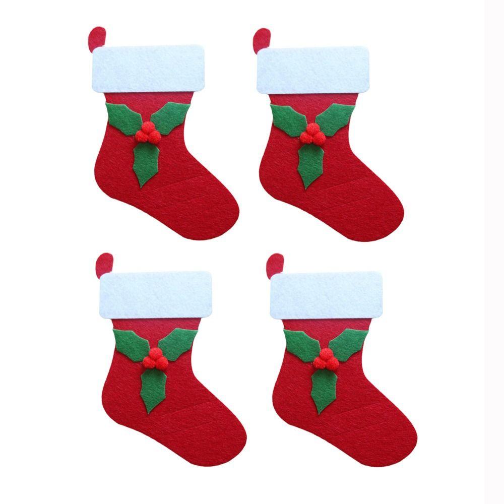 4 шт. Нетканый материал Рождественский держатель для столовых приборов Санта-Клаус Рождественская елка Карман для столовых приборов Сумка для столовых приборов Чехол для столовых приборов с лосем