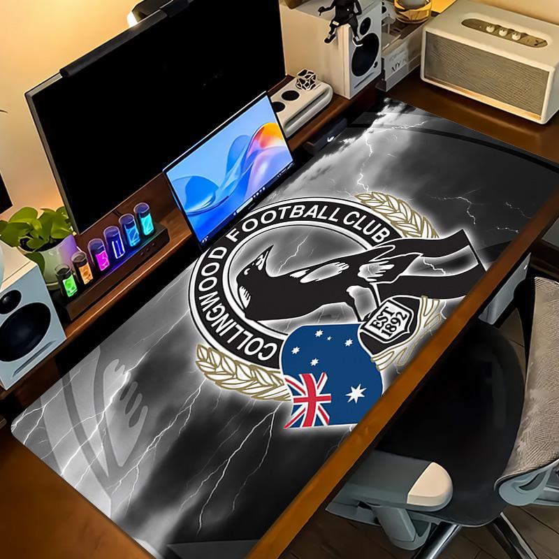 Collingwood Magpies Print Cushion Non-slip Laptop Tablet Big Mousepad XXL Mat Mini PC Playmat With Lock edge