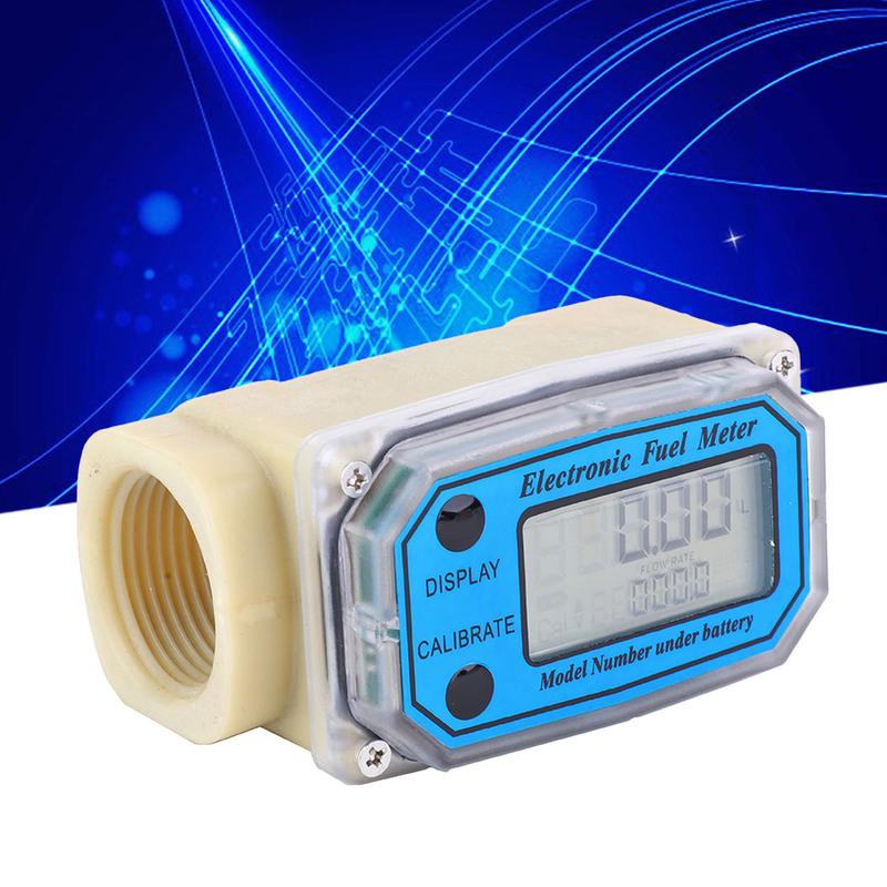 Digital Fuel Meter Fuel Meter Mini Digital Turbine Flowmeter Fuel Meter 10‑90L/min 1" BSPT Turbine Flowmeter