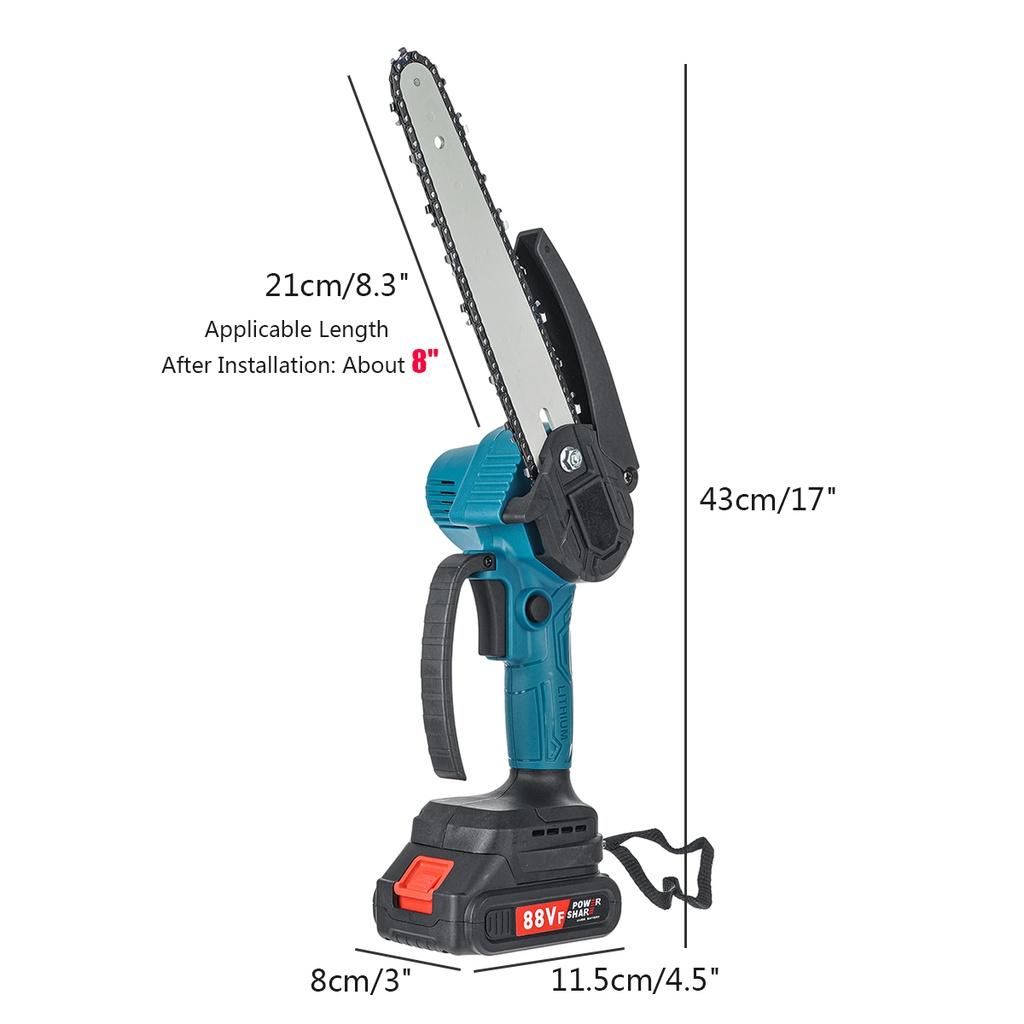 Электрическая цепная пила 3000 Вт, 8 дюймов, мини-пила для обрезки сада, лесозаготовительная пила, деревообрабатывающий инструмент, резак по дереву для батареи 18 В