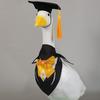 Yousheng 1 Set Lawn Goose Graduation Outfits Black Bachelor Hat Bowknot Tie Outdoor Yard Paty Goose Statue Decoration Dress-up Clothing Costume