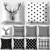 Nordic Simple Black Geometric Printing Pattern Cushion Cover Home Living Room Sofa Decoration Square Pillow