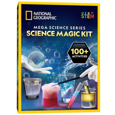 NATIONAL GEOGRAPHIC Набор «Волшебная химия» Покажите удивительные трюки в науке Создайте волшебное шоу с помощью белых перчаток и волшебных палочек Образовательная наука STEM