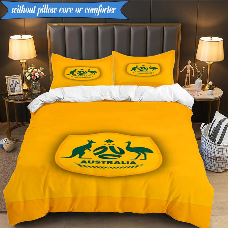 3PCS Australia Coat Of Arms Emblem Bedding Set 2D Printing (Includes 1 Duvet Cover + 2 Pillowcases Coreless), Bedroom decor,Fan gift