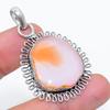 Оранжевый срез друзы Ручная работа Подвеска из ювелирного серебра 925 пробы 1,65" h3p87