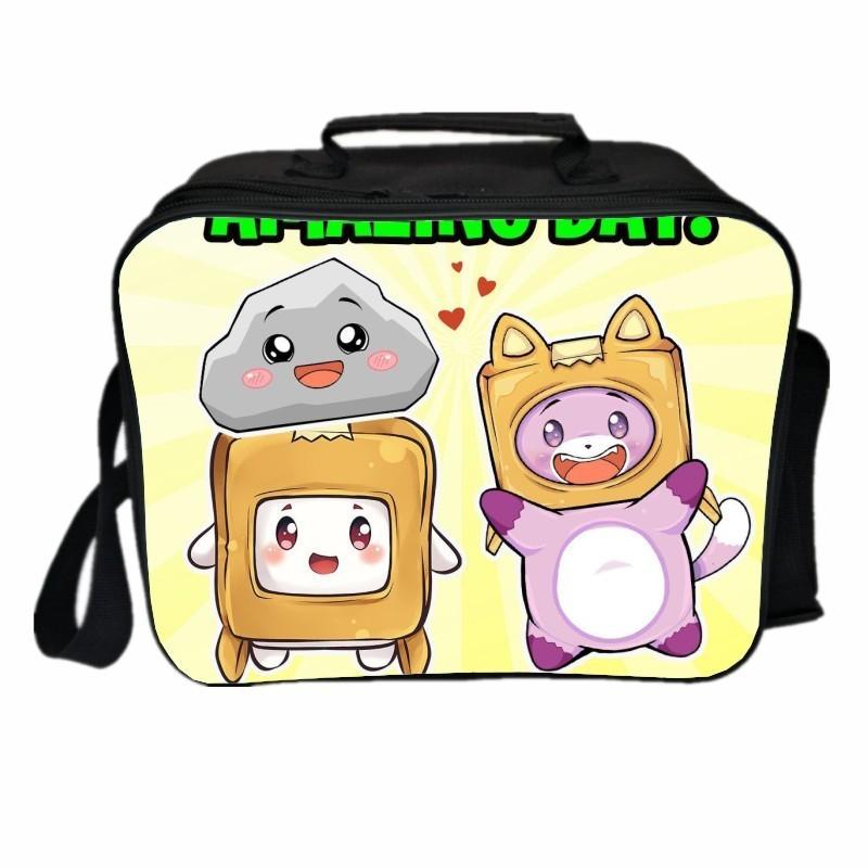 Lankybox Insulated Lunch Box Bag For Kids With Large Capacity And Adjustable Strap For Outdoor Fun