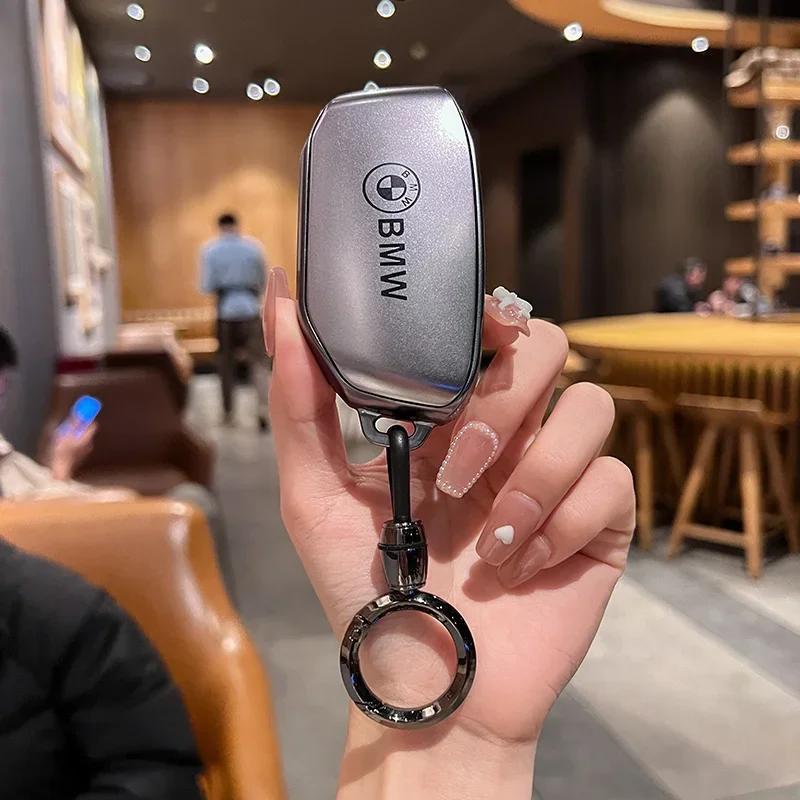 Car Key Case Cover Shell Fob For BMW i7 X7 G07 LCI iX I20 X1 U11 7 Series G70 G09 XM U06 G81 M3 2023 Protector Keyless EV2