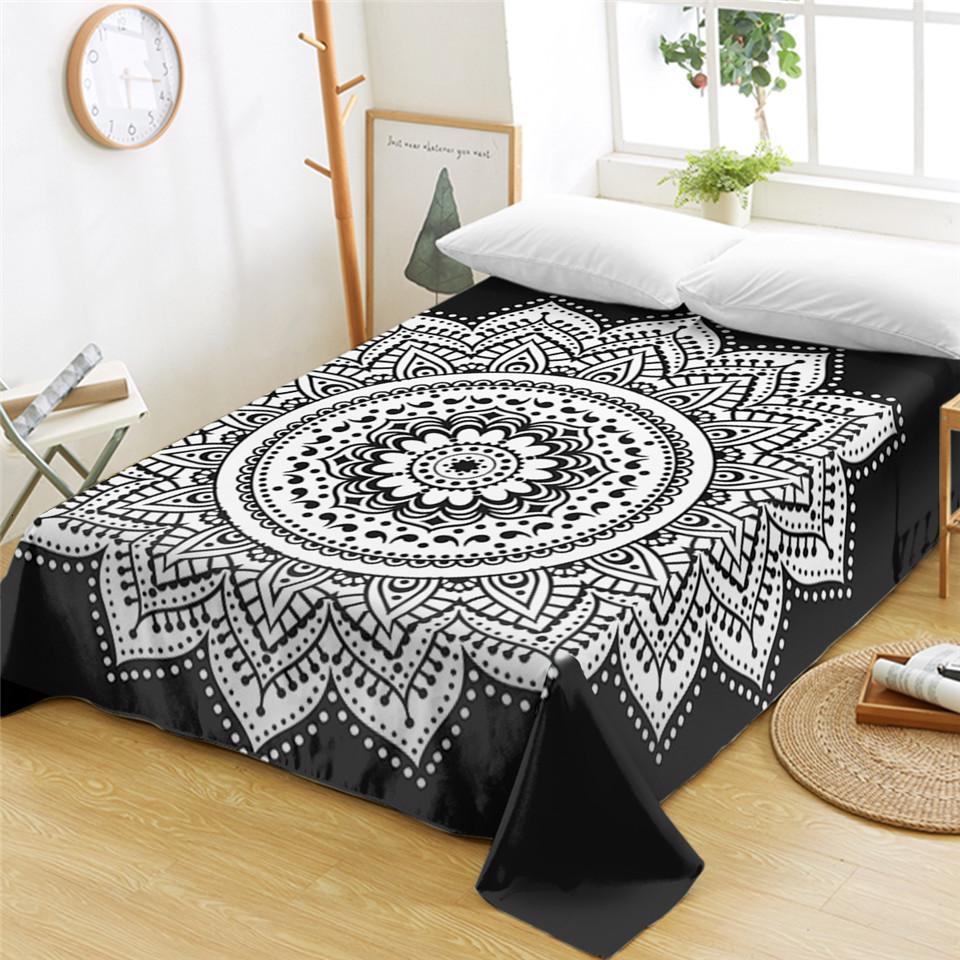 Богемный Мандала Простыня Boho Стиль Плоская Простыня Цветное Этническое Ретро Цветочный Постельное Белье Женское Кинг Квин Полиэстер Простыня