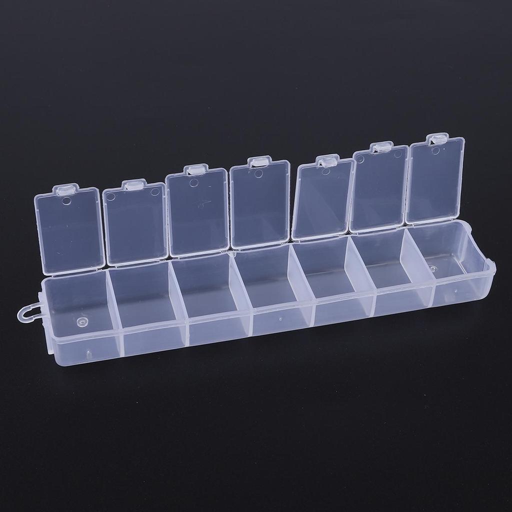7 Compartments Adjustable Practical Long Storage Box Bead Ring Box Jewelry Presentation Organizer