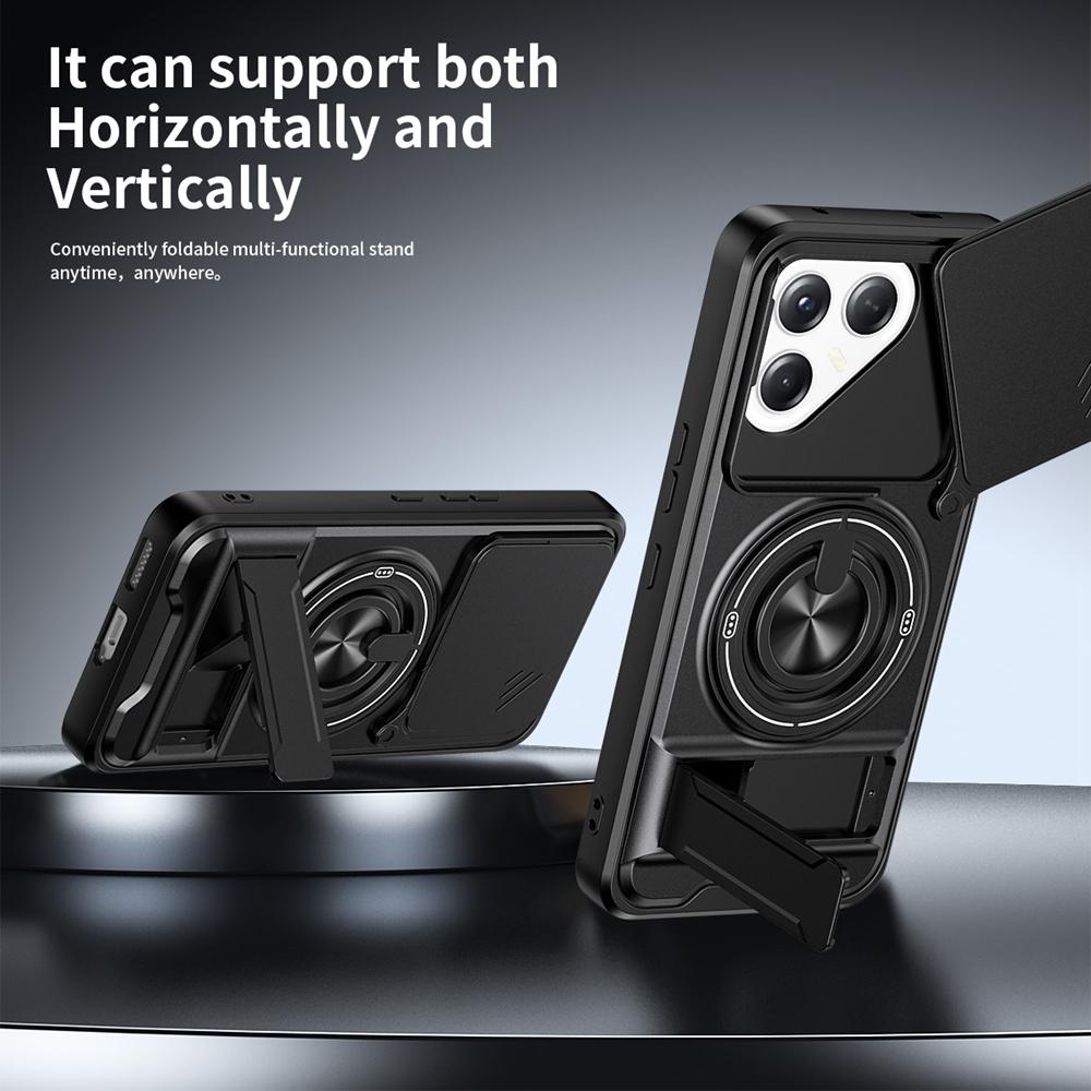 KEYSION Магнитный чехол для телефона TECNO POVA 7 Ultra 5G 7 Pro с защитой выдвижной камеры, подставкой-кольцом, противоударной задней крышкой