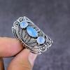 Aqua Chalcedony Handmade 925 Sterling Silver Gift Jewelry Ring Size 9 j0F44