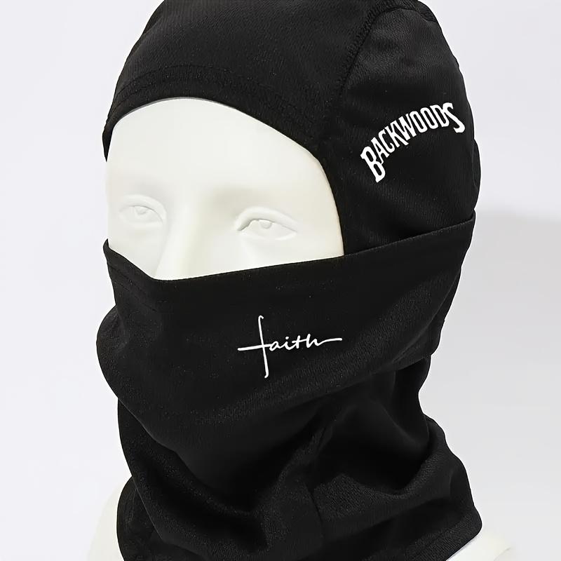 high quality1/5pcs Unisex "Confidence" Letter Printed Balaclava Hat - Windproof & Dustproof Sunshade for Outdoor Sports, Hiking, Cycling - Breathable