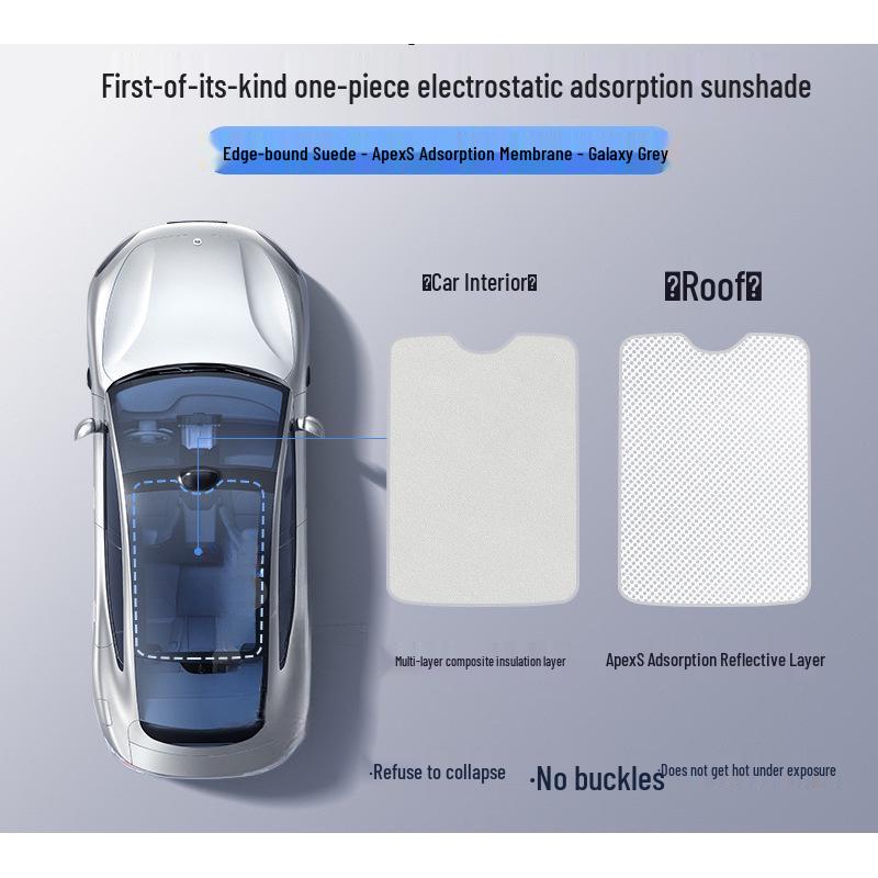 Панорамный солнцезащитный козырек Xiaomi YU7 со статической адсорбцией - Защита от солнца и теплоизоляция