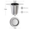 IPOW Tea Stainless Steel for and Pots Strainer/Coffee Filter, Double-Layer Mesh, Double-Walled Filter, Deep, Mugs, Cups,