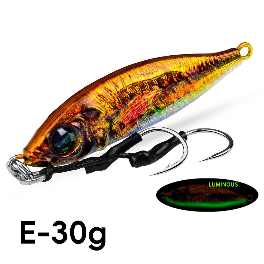 1PC 30/40G 3D Printed Iron Plate Lure Bait Bionic Fish Scale Coating Fluorescent Long-Range Metal Bait For Bass And Mandarin Fish