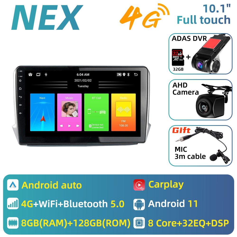 Для Peugeot 2008 208 2012-2018 Автомобильное радио 10,1-дюймовый экран Мультимедиа Навигация Головное устройство GPS Авто Аудиоплеер 2 Din Android Стерео