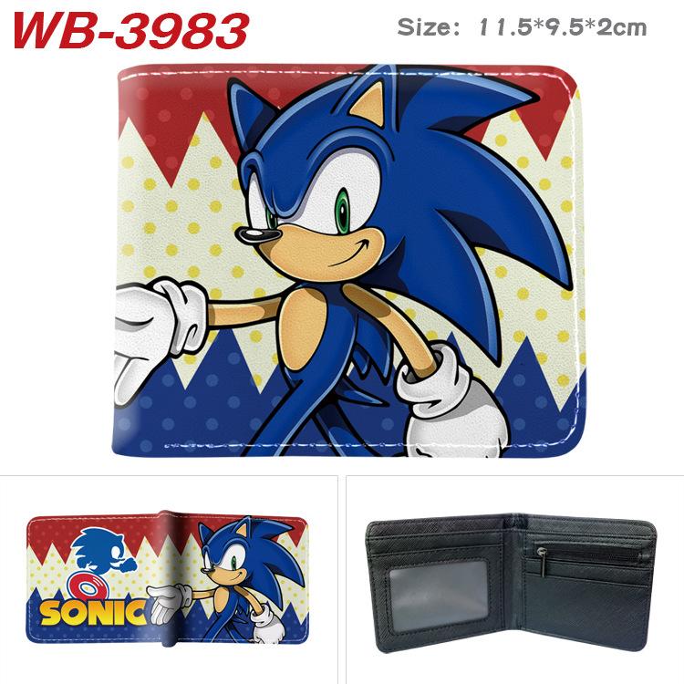 Sonic The Hedgehog Wallet Short Bi-fold Card Holder Colorful Cartoon Anime Coin Purse 1pcs