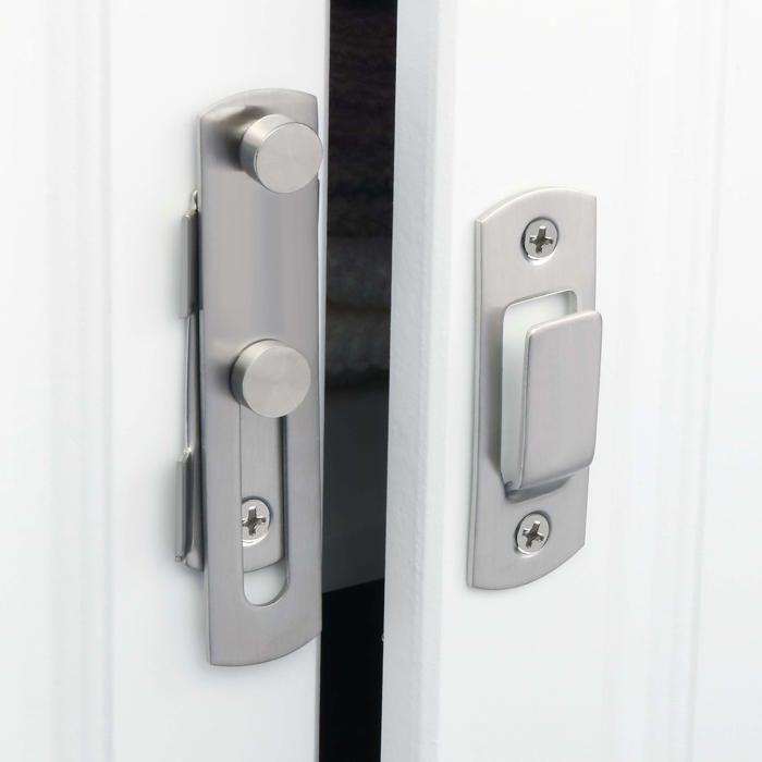 Verrou coulissant porte AIMOONSA en acier inox brossé 100×70 mm avec vis