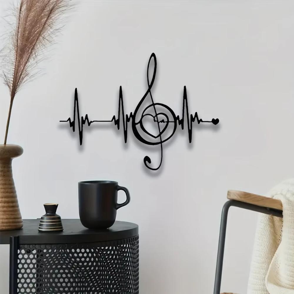 1 шт. Настенный декор в виде заметок и электрических волн - Изделия из металла. Декор на свадьбу и День святого Валентина. Музыкальная вечеринка. Железное искусство.