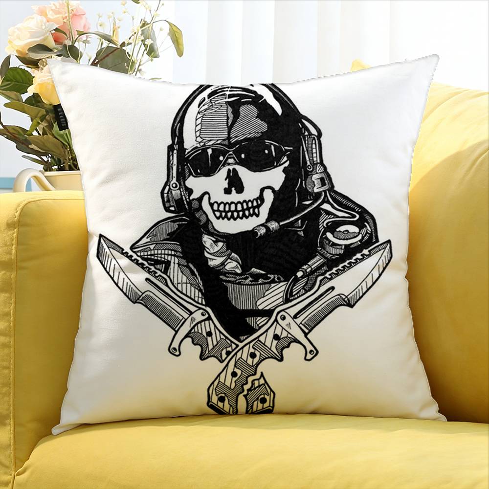 C-Call Of D-Duty Ghost Chibis Various Sizes Square Pillow Case For Car Home Bedchamber Decor