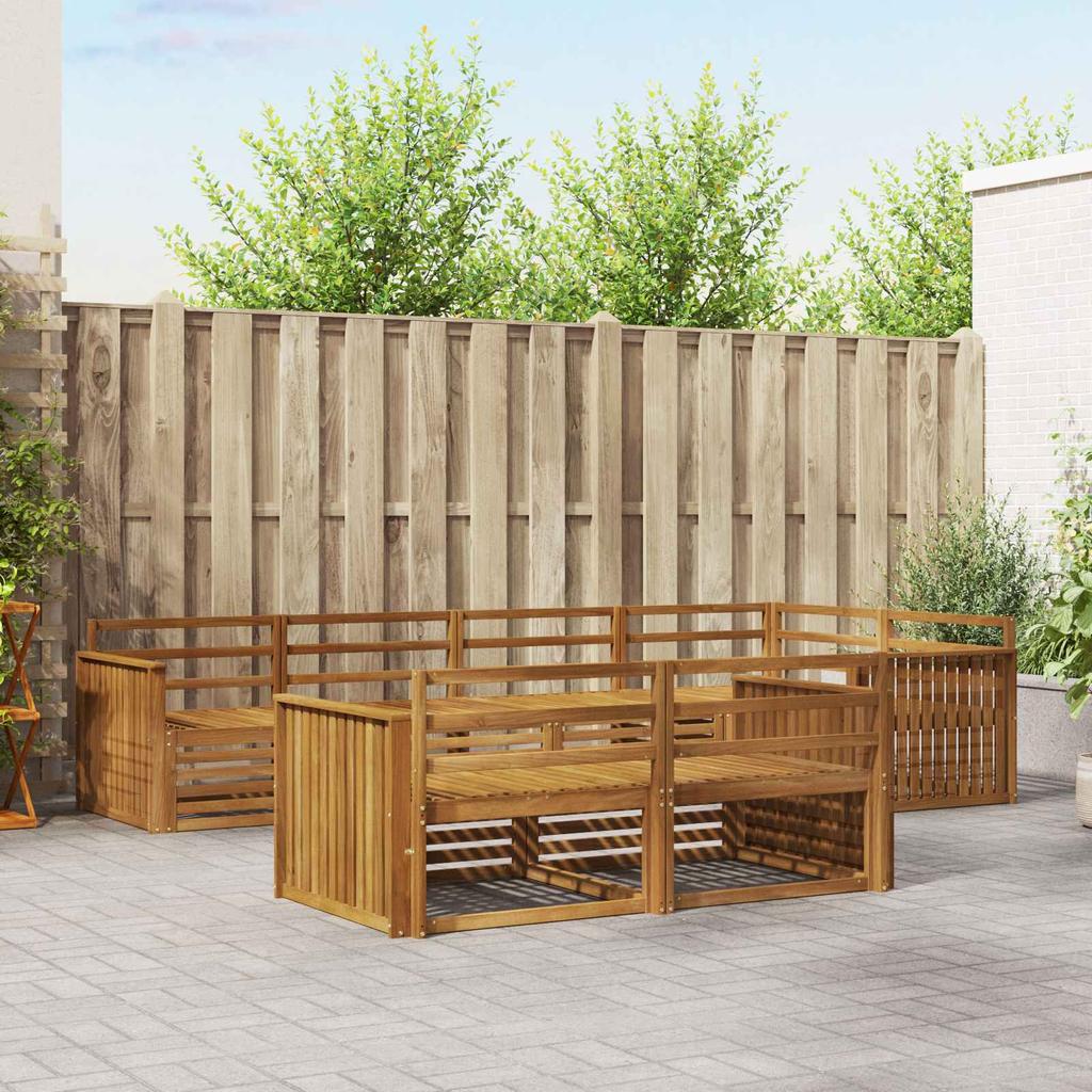 Outdoor Sofa Set 7 pcs Natural Solid Acacia Wood