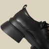 British Style Platform Heightening Small Leather Shoes Versatile Lace-up Leather Loafers