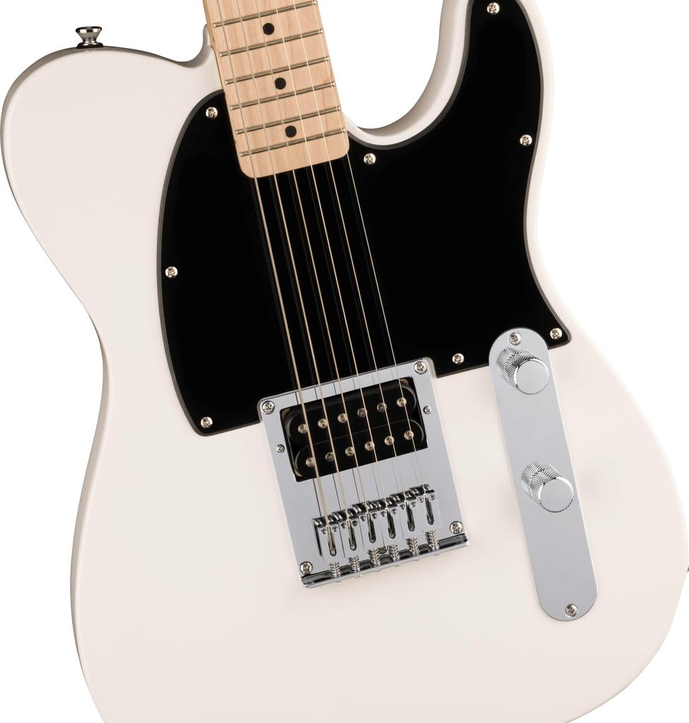 Squier by Fender Squier H Electric Maple Black Arctic White with Soft Case Sonic™ Esquire® Guitar, Fingerboard, Pickguard,