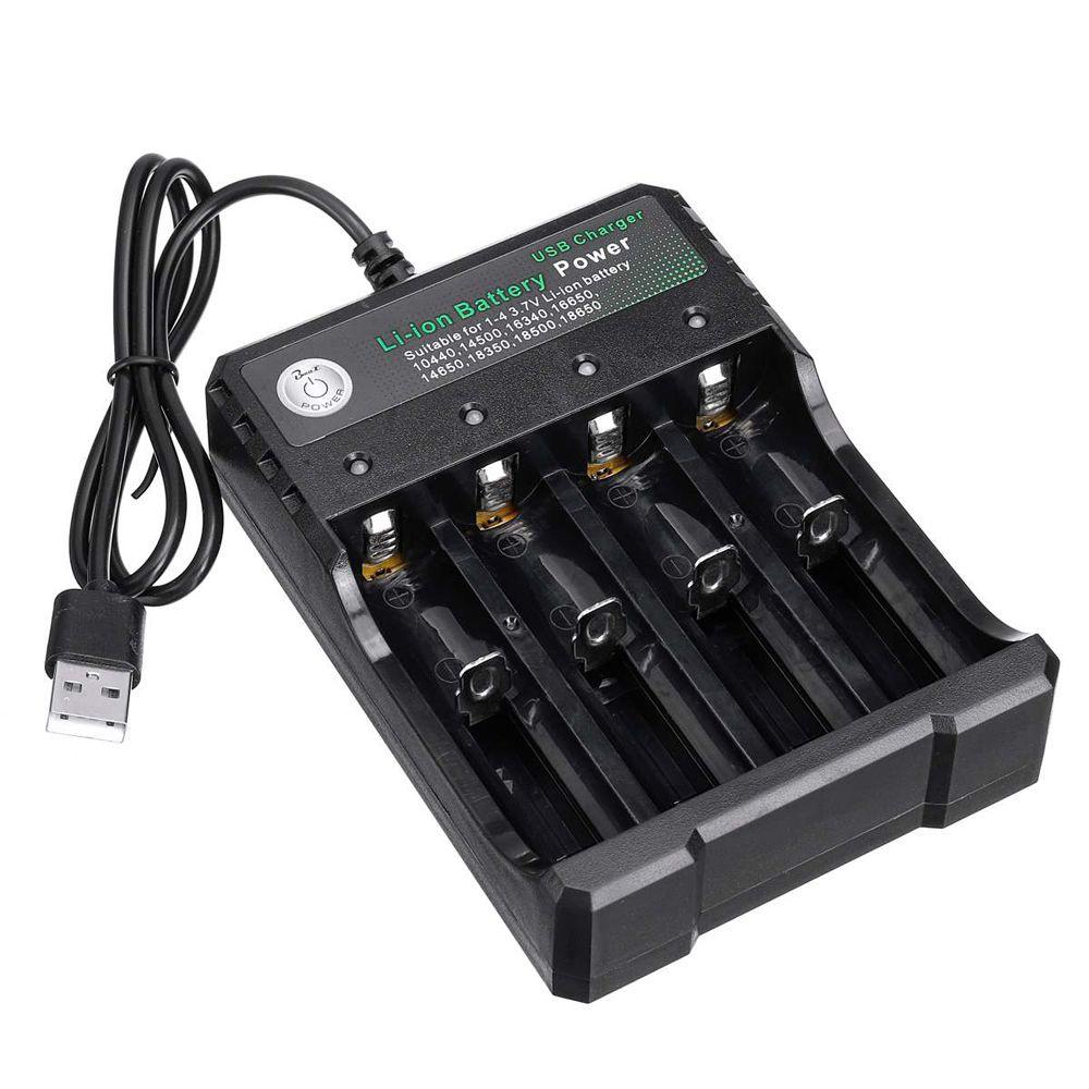 Li-ion Battery 18650/18500/16340/14500/26650 4 Slot Battery Charger For 18650 Charging USB Charger