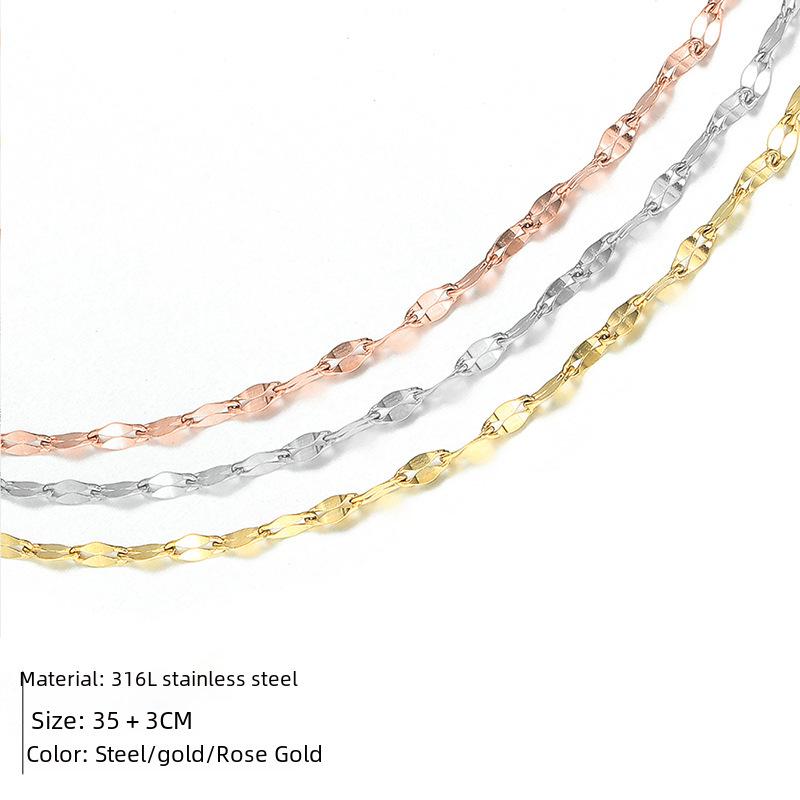 Женское ожерелье eManco из позолоченного титана на ключицу