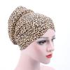 Leopard Print Floral Cotton Bandana Chemotherapy Hat with Back Bun.