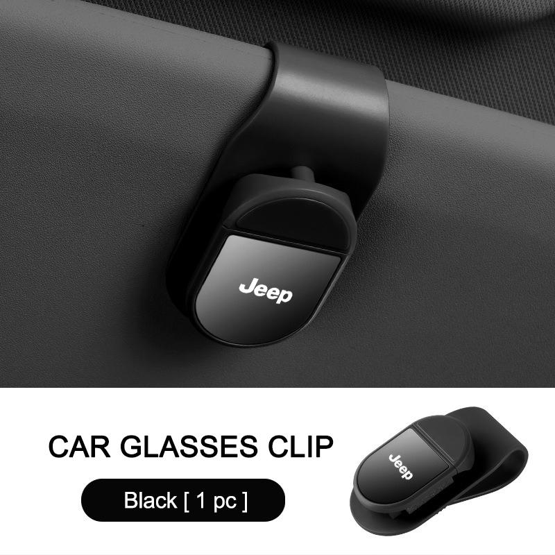 Car Glasses Clip Sun Visor Car Sunglasses Storage For Jeep Renegade Compass Grand Cherokee Wrangler JK Gladiator Keychain ALZ1