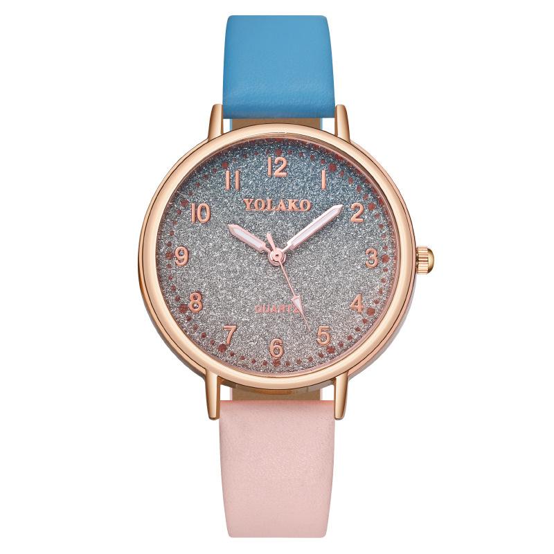 Цифровые постепенные изменения модные женские часы женские часы ремень кварцевые часы заводская обработка настройка