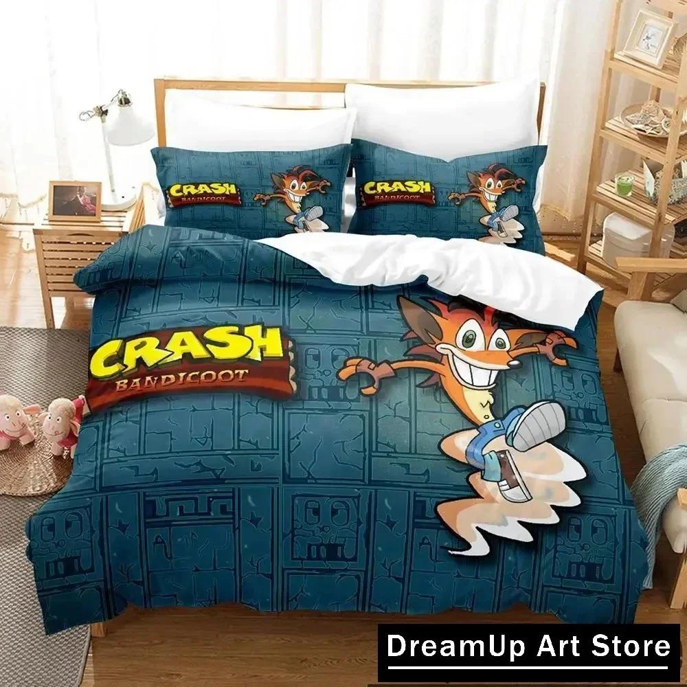 3D Печать Игровой Комплект Постельного Белья Crash Bandicoot Милое Покрывало Пододеяльник Покрывало на Кровать С Наволочкой Размер Twin Single Queen King Для Мальчиков Взрослых Дома