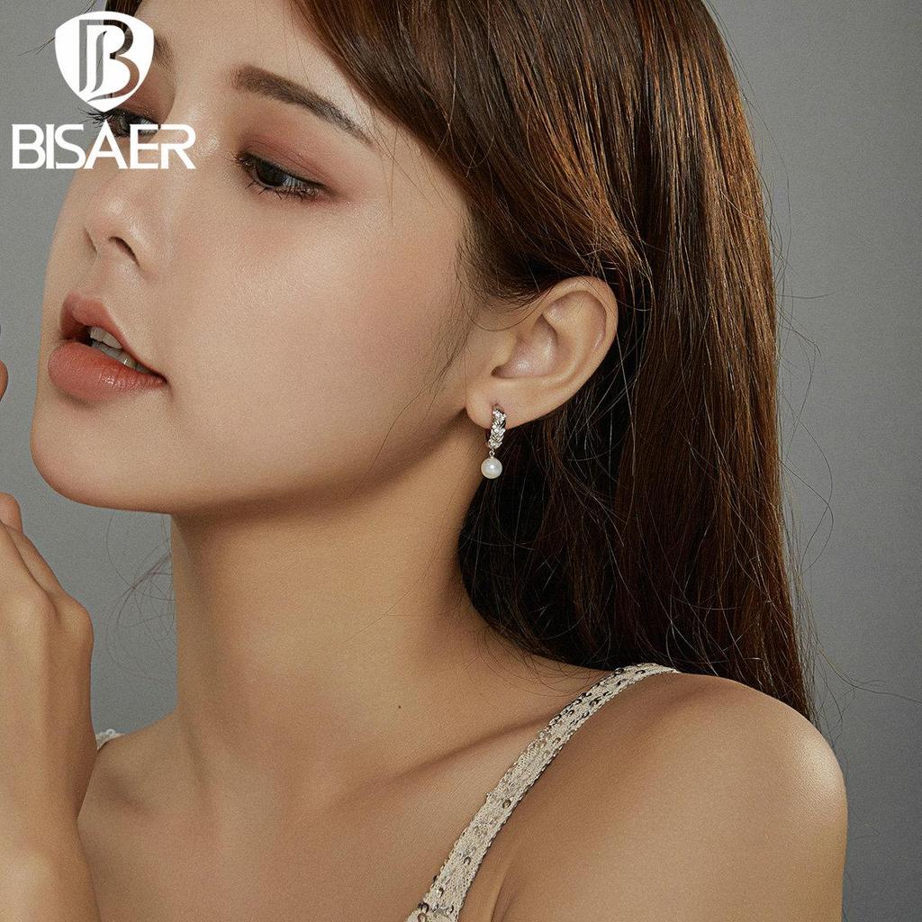 BISAER Женские серьги из 925 стерлингового серебра оригинального дизайна