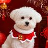 Chinese-style New Year Knitted Pet Collar Adjustable Length Pet Bib Festive Cat Tie  for Cats Puppy