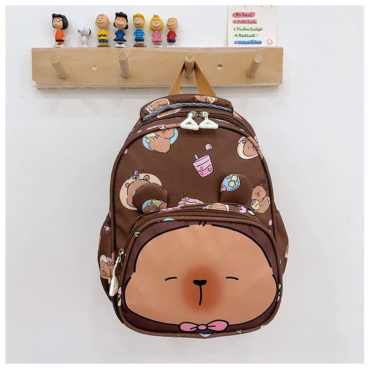 Backpack Printed Capybara Children Cartoon Schoolbag Outdoor Leisure Storage Bag