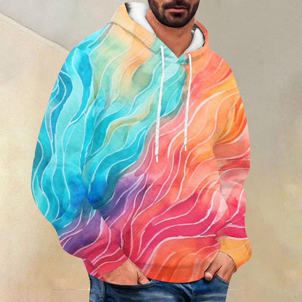 Men's Loose Printed Hooded Sweatshirt Men's Casual Fashion Sports Sweatshirt