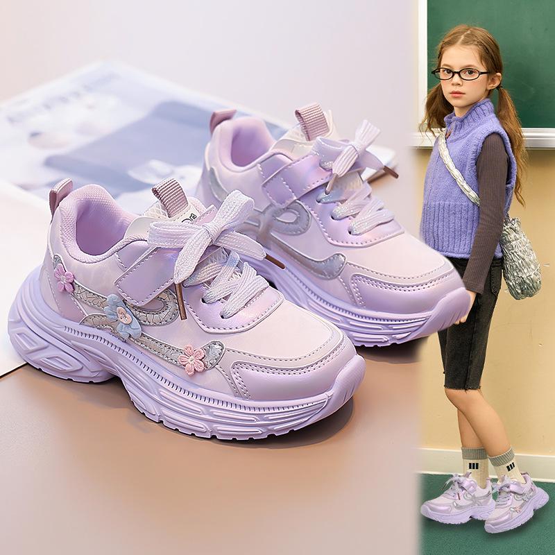 Детские дышащие сетчатые кроссовки, мягкая подошва, цветочный принт, коллекция весна/осень 2025, модные кроссовки «папины»