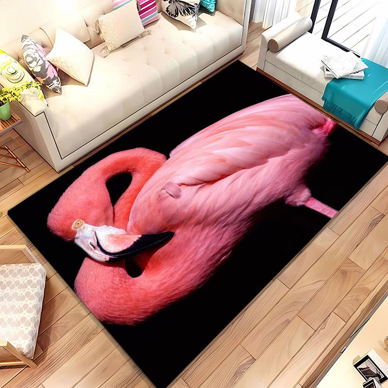 HD Printing Pink Flamingo Large Area Carpets for Home Living Room Kids Bedroom Sofa Doormat Kitchen Floor Rugs Anti-slip Decor